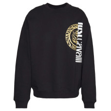 Just Cavalli Felpa nera in cotone con logo stampato 