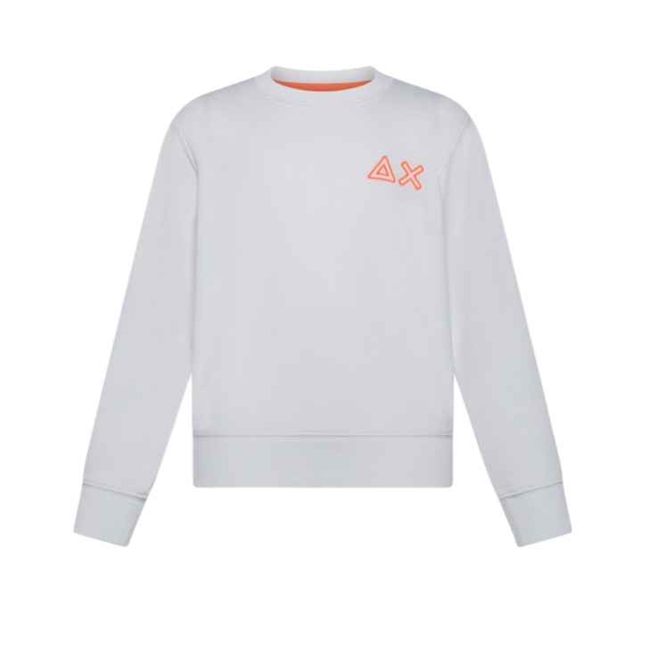 SUN68 FELPA A GIROCOLLO IN COTONE WHITE