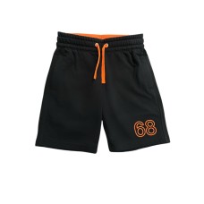 SUN68 BERMUDA BLU CON LOGO ARANCIO FLUO 