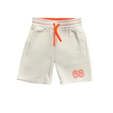 SUN68 BERMUDA BIANCO CON LOGO ARANCIO FLUO 