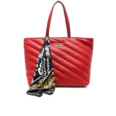 Versace Jeans Couture Borsa Rossa a spalla da Donna trapuntata con foulard stampa Regalia Baroque