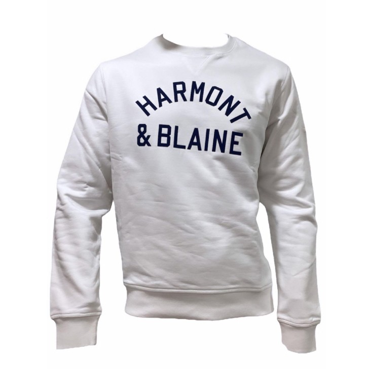 Harmont&Blaine  Felpa da uomo bianca a girocollo con logo