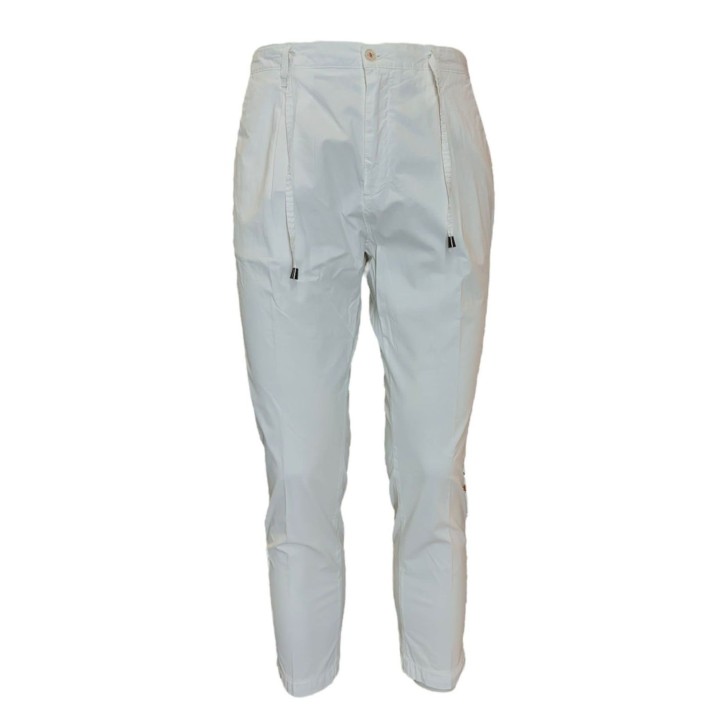 Falko Rosso Pantalone Bianco da Uomo con due tasche America 