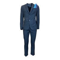 Falko Rosso Abito blu in fresco lana SLIM FIT 