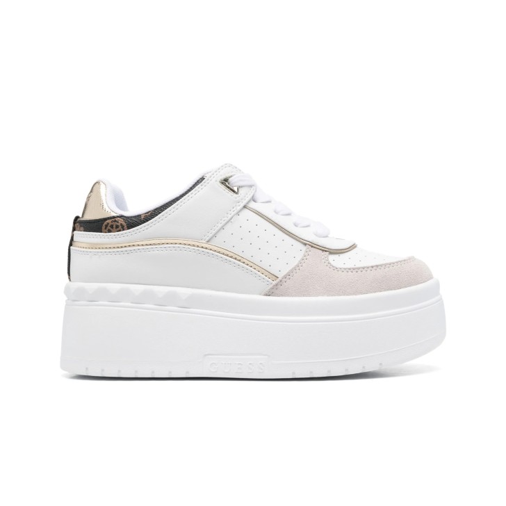 GUESS SNEAKERS BIANCA PLATFORM CON INSERTI A CONTRASTO