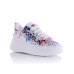 GIOSELIN SNEAKERS BIANCA IN GRAFFITI MULTICOLOR CON LOGO LETTERING