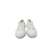 4US Sneakers bianca da uomo in pelle con logo 4US giallo fluo