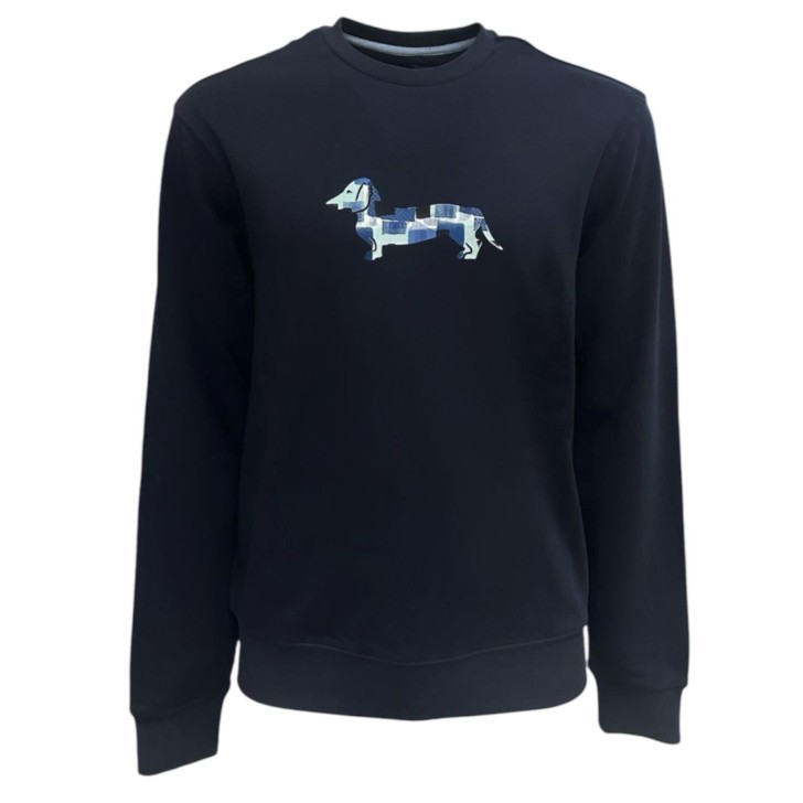 HARMONT&BLAINE FELPA BLU DA UOMO CON LOGO NELLA PARTE ANTERIORE 