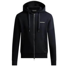 Emporio Armani Felpa Blu Navy in double jersey con cappuccio