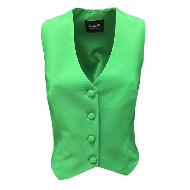 Giulia N Couture Gilet verde con chiusura bottoni