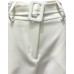 Giulia N Couture Pantalone bianco a vita alta con due tasche america e cintura in vita estraibile