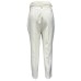 Giulia N Couture Pantalone bianco a vita alta con due tasche america e cintura in vita estraibile