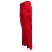 Giulia N Couture Pantalone stretch rosso a vita alta aderente con due tasche america