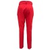Giulia N Couture Pantalone stretch rosso a vita alta aderente con due tasche america