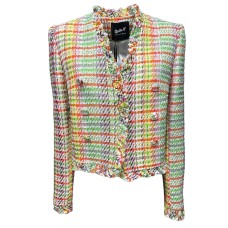 Giulia N Couture Giacca multicolore con bottoni applicati