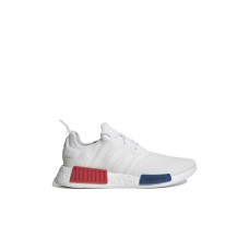 Adidas Originals NMD_R1 Sneakers bianca in tessuto con inserti rossi e blu 