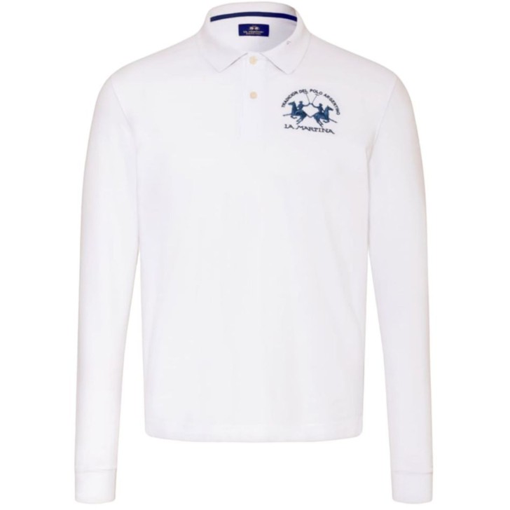 La Martina Polo a maniche lunghe da uomo colore bianco