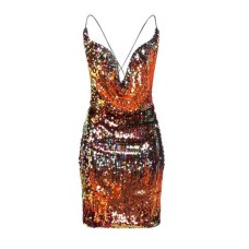 Giulia N Couture Abito corto con paillettes multicolore 