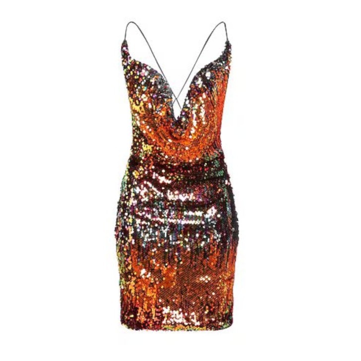 Giulia N Couture Abito corto con paillettes multicolore 