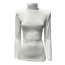 Giulia N lupetto Bianco con logo in strass 