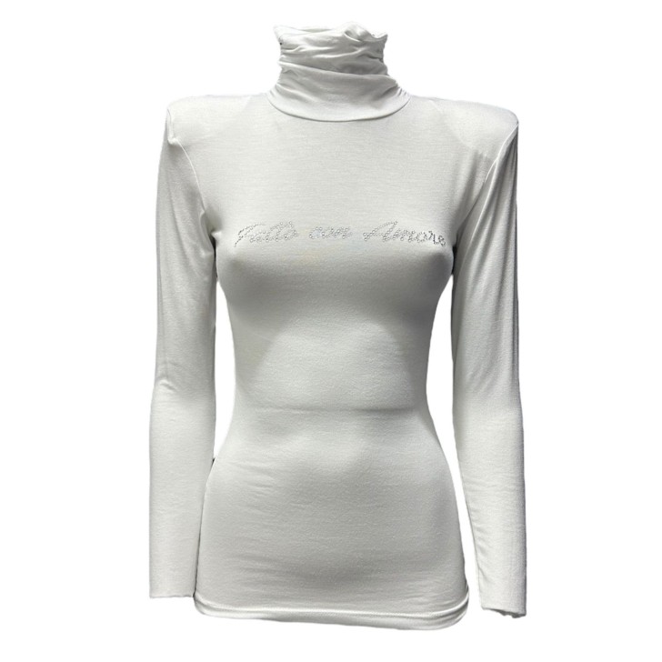 Giulia N lupetto Bianco con logo in strass 