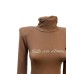 Giulia N lupetto marrone con logo in strass