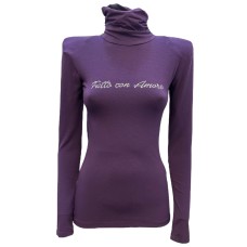 Giulia N lupetto viola con logo in strass