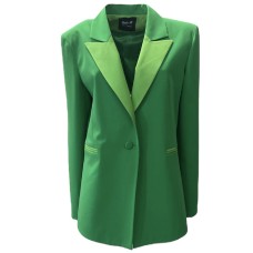 Giulia N Couture Giacca Verde con due tasche a filetto