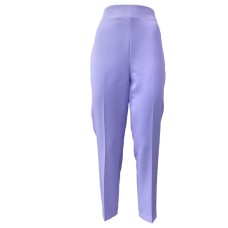 Giulia N Couture Pantalone lilla classico a vita alta