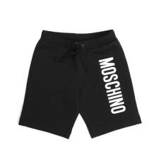 Moschino Pantaloncino in cotone nero con logo lettering