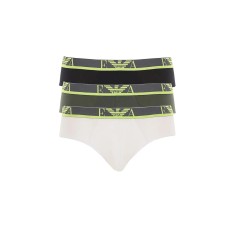 Emporio Armani Set 3 Slip in cotone stretch con vita elastica e logo bold monogram 1117341P71510281