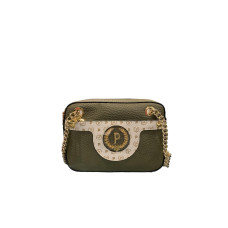 Pollini Borsa a tracolla verde con Logo Pollini 