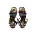 Versace Jeans Couture Sandali con tacco Fucsia a rocchetto con stampa Logo Couture all over