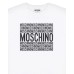 MOSCHINO T-SHIRT IN COTONE WHITE UNISEX A MANICA CORTA CON LOGO LETTERING BLACK 