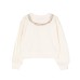 MOSCHINO FELPA IN COTONE A GIROCOLLO MILK CREAM
