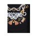 MOSCHINO FELPA IN COTONE A GIROCOLLO MILK NERO