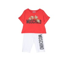 Moschino COMPLETO T-SHIRT+ SHORTS CON LOGO LETTERING E TEDDY BEAR