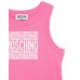 MOSCHINO COMPLETO T-SHIRT/ABITO IN COTONE WHITE/FUCSIA