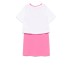 MOSCHINO COMPLETO T-SHIRT/ABITO IN COTONE WHITE/FUCSIA