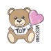MOSCHINO T-SHIRT IN COTONE A MANICA CORTA WHITE CON LOGO LETTERING E TEDDY BEAR	