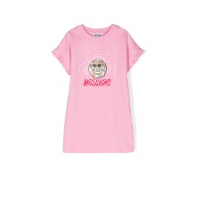 Moschino ABITO IN COTONE ROSA A MANICA CORTA