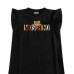 MOSCHINO ABITO A MANICA CORTA IN COTONE BLACK CON LOGO LETTERING MULTICOLOR E TEDDY BEAR