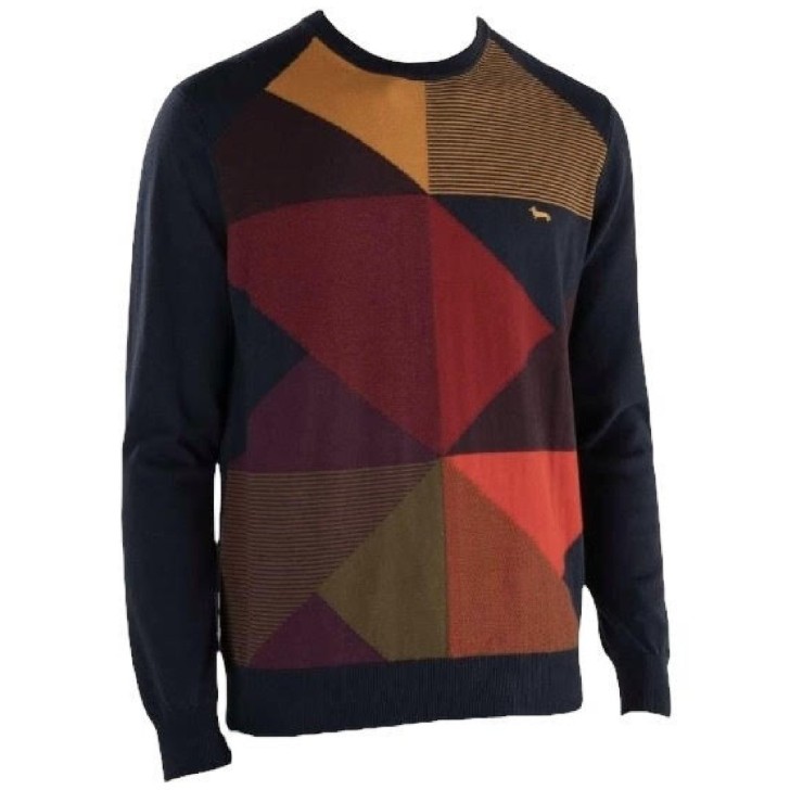 Harmont&Blaine Maglioncino multicolor da uomo con logo ricamato