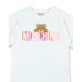MOSCHINO MAXI T-SHIRT IN COTONE WHITE A MANICA CORTA UNISEX CON LOGO LETTERING E TEDDY BEAR	