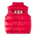 MOSCHINO GILET UNISEX RED CON LOGO LETTERING E TEDDY BEAR 