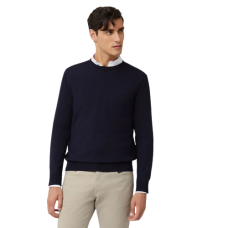 Harmont & Blaine Pullover girocollo in lana merino Blu Navy