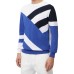 Harmont&Blaine Maglia a girocollo Blu in Crepe di Cotone a righe incrociate