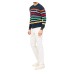 Harmont&Blaine Maglia a girocollo Blu in Crepe di Cotone a righe multicolor