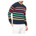 Harmont&Blaine Maglia a girocollo Blu in Crepe di Cotone a righe multicolor