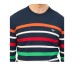 Harmont&Blaine Maglia a girocollo Blu in Crepe di Cotone a righe multicolor